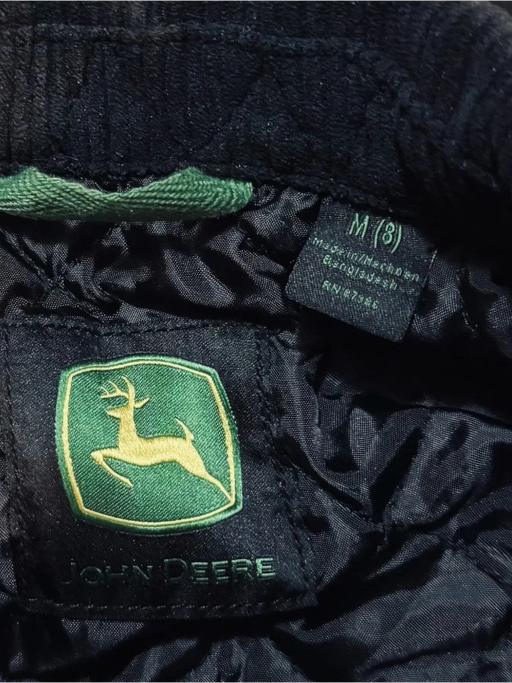 JOHN DEERE Tractor Jacket Coat Durable Tough Full Zip Pockets Logo Lined Boys 8